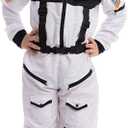 Spooktacular Creations Astronaut Costume with Helmet, Space Suit for Toddler, Kids Astronaut Halloween Costume for Cosplay (3T (3-4 yrs), White)