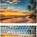 Laptop Cover Case Compatible with New MacBook Pro 15 inch with Touch Bar and Touch ID Model A1990 A1707 Released in 2019 2018 2017 2016, Protective Hard Shell Case & Keyboard Cover, Beach