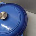 Mueller 6qt Enameled Cast Iron Dutch Oven, Heavy-Duty Casserole and Braiser Pan with Lid and Knob, Safe for All Cooktops, Aqua Blue