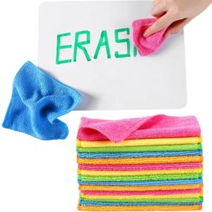 Tanlade Microfiber Cleaning Cloth 6"x6" Cleaning Rags Reasonable Kitchen Towels Microfiber Towels Cars Wash Dry Erase Cloth (Green/Blue/Yellow/Pink/Orange,30 Pcs)