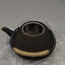 Cast Iron Teapot, 25 oz (750 ml) Japanese Tetsubin Tea Pot with Infuser for Stovetop Safe, Tea Kettle with Enameled Interior for Loose Leaf Tea and Tea Bags (Golden)