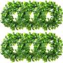 Redbaker 6 Pcs Eucalyptus Wreath 12 Inch Artificial Green Leaves Greenery Wreaths for Front Door Farmhouse Spring Summer Decor for Wedding Window Tabletop Decoration(Novel)
