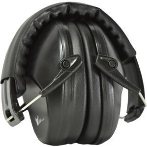 Earmuffs hearing protection with low profile passive folding design 26dB NRR and reduces up to 125dB, black