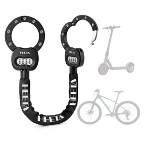 HEETA Electric Scooter Lock Anti Theft, 4 Digit Combination Bike Chain Lock, Heavy Duty Security Bicycle Lock Cable Accessories for E Scooter, E Bike, Motorcycle, Door, Gate & Fence