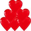 50 Pack Valentines Party Heart Shaped Plates,9 inch Red Paper Plates for Valentines Party Supplies