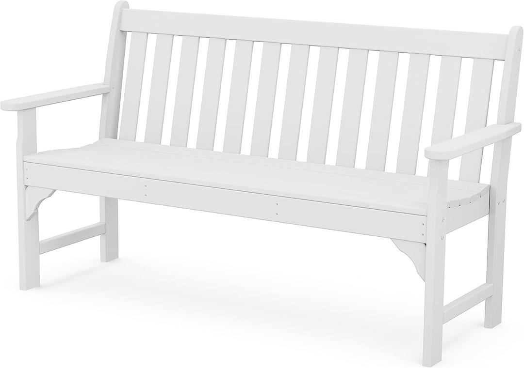 POLYWOOD Vineyard 60" Outdoor Patio Bench, White