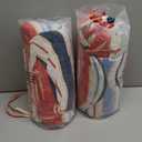 Set of 2 Rocking Chair Cushions for Outdoor/Indoor Use,Water Resisitant Tufted High Back Chair Pads for Patio,Porch,Balcony Rocker and Adirondack Furniture - Stripe Red Blue