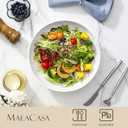 MALACASA 10" Large Pasta Bowls, 56 OZ White Salad Bowls Soup Bowls, Porcelain Serving Bowls Set of 4, Large Kitchen Bowl Plates Pasta Plates, Microwave & Dishwasher Safe, Series REGULAR