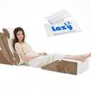 Lazyzizi 6pcs Orthopedic Bed Wedge Pillow Set, Memory Foam Wedge Pillow for Sleeping, Knee, Lumbar and Back Pain Relief Adjustable Bed Pillow - Acid Reflux, Anti Snoring & GERD Sleeping, Brown