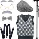 Kids 100 Days of School Costume for Boys - Old Man Costume Set with Many Parts,Old Person Costume (3T(3-4yr))