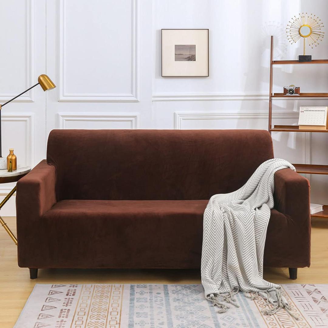 Brown velvet Sofa Cover 28x21in.