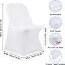 Fixwal 100 Pcs White Folding Chair Cover, Spandex Stretch Covers Ideal for Wedding, Party, Dining, Business Meeting, Banquet, Universal Fitted Washable Slipcover.