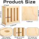 Yalikop 4 Slot Wooden Lipsticks Holder with DIY Wood Cardboard 0.7 Inch Lip Balm Tube Holder Lip Gloss Organizer Display Wood Lipsticks Tube Organizer for Market Craft Booth Room Display