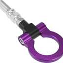 X AUTOHAUX Purple Aluminum Alloy Front Bumper Trailer Ring Eye Towing Tow Hook Screw