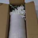 Faux Flowers with Vase,Artificial Silk Flowers in Vase, Fake Plant Eucalyptus and Willow,Flower Arrangement for Home Farmhouse kitchen Dining Table Centerpiece Decorations Coffee Table Decor (White)
