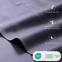 LuxClub Queen Sheet Set, 100% Rayon Derived from Bamboo Cooling Sheets, Breathable & Soft Deep Pocket Up to 16", Hotel Luxury Silky Sheets Queen Size, Light Grey