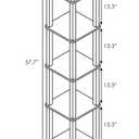 FURINNO Turn-S-Tube 5-Tier Corner Square Rack Display Shelf, Walnut/Brown