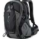 40L Waterproof Lightweight Outdoor Daypack Hiking,Camping,Travel Backpack for Men Women Black