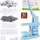 Fridge Magnet Button Maker Machine, 50mm/1.97 inch Square-Shaped Pin Maker Machine for Refrigerator Magnet, DIY Square Button Press Machine with 100 Pcs Fridge Magnet Button Maker Supplies