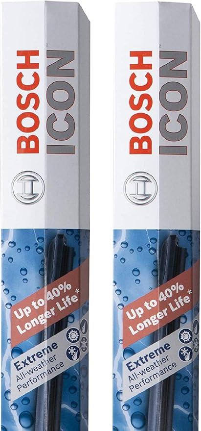 BOSCH 26A16A ICON Beam Wiper Blades - Set of 2 Blades (26A & 16A)
Driver and Passenger Side; Extreme All-Weather Performance and Up to 40% Longer Life