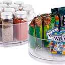 Oizeir Lazy Susan Turntable (2-Pack) - Clear Acrylic, Rotates 360 Degrees, Easily Organize Your Fridge, Cabinet or Counter - Carousel Storage for Food, Spices, Cosmetics