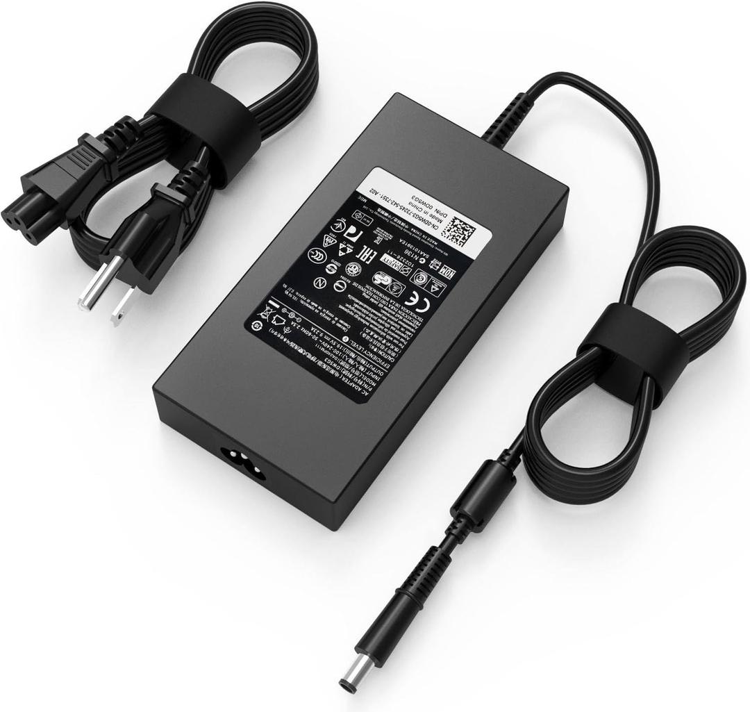 Original Replacement 180W Dell Laptop Charger Fit for Dell Alienware 13 15 17 R1 R2 R3 R4 R5 G3 G5 G7 Precision 7510 7710 7520 7530 OptiPlex 3011 AIO Inspiron One 2350 2320 DA180PM111 Power Cord