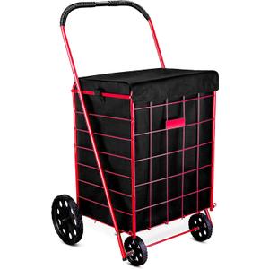 Handy Laundry Shopping Cart Liner, 18" X 15" X 24", Square Bottom, Fits Standard Shopping Cart, Cover and Adjustable Straps for Easy Secure Attachment, Made from Waterproof Material, Black