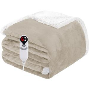 Electric Heated Blanket Full Size 72"x84", Soft Flannel with Overheat Protection, 9 Adjustable Heat Settings & 10-Hour Auto-Off Timer, Fast Heating for Winter Comfort, Camel