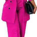 Tcremisa Women's Fashion Pants Suit 2 Piece Business Outfits Casual Double Breasted Blazer and Pant Sets (XX-Large)