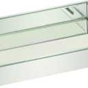 Deco 79 Wooden Living Room Decor Tray Mirrored Ottoman Tray, Serving Tray 18" x 14" x 3", Silver
