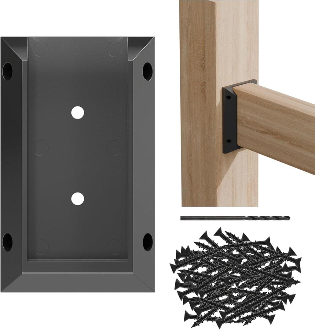 60pcs Deck Railing Bracket connectors for 2x4 Railing Wood Posts with Wood Screws (60pcs)