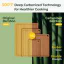 Keechee Wood Cutting Board, Carbonized Bamboo Cutting Boards Set With Smooth Surface & Easy Storage For Busy Kitchens, Ideal Charcuterie & Chopping, Durable, Knife-Friendly (4Pcs), Set of 4