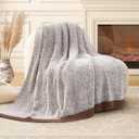 Amlie Home Knit Throw Blanket for Couch, Super Soft Fuzzy Blanket for Sofa, Luxury Cozy Fluffy Throw for Room Decor, 50" x 60", Heather Brown