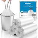 8 Gallon Trash Bags Drawstring- 90 Counts Medium Trash Bag Extra Strong, Medium Garbage Bags 8 Gallon Unscented, Stretchy, Quick Cinch for Office Kitchen, White (1 Count (Pack of 90))