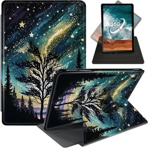 Case for Amazon Fire HD 10 Tablet Case (9th/7th/5th Generation,2019/2017/2015) 360 Degree Rotating Swivel Stand Flip Smart Cover for Kindle Fire HD 10 10.1" 9th Gen-Stars Tree