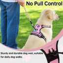 NESTROAD No Pull Dog Harness, Adjustable Oxford Medium Dog Harness with Leash, Reflective No-Choke Pet Vest Harness with Easy Control Soft Handle for Dogs(M, Pink)