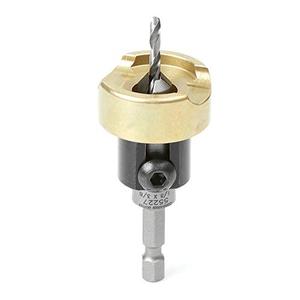 Amana Tool 55227 Carbide Tipped 82 Degree Countersink Set with Adjustable Drill Bit Depth Stop and No-Thrust Ball Bearing 3/8 Dia x 1/8 Drill Dia x 1/4 Inch Quick Release Hex Shank