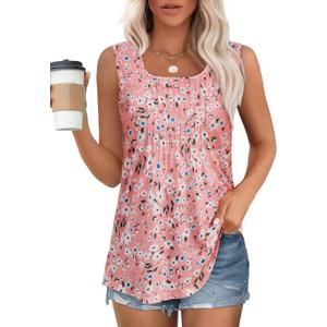 Ribbed Tank Tops for Women 2025 Summer Sleeveless Collar Polo Shirts Dressy Casual V Neck Camisole Work Blouses (Blue, M)