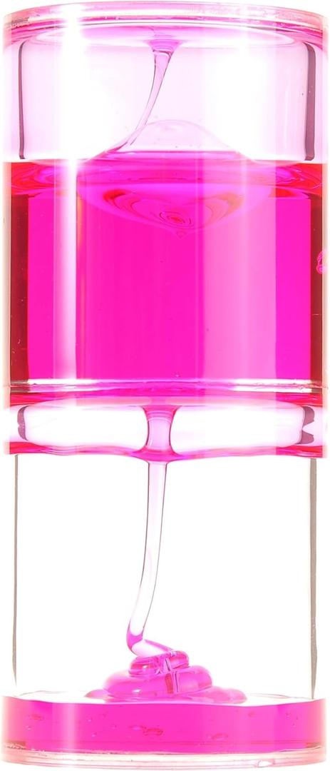 Sensory Jumbo Ooze Tube, Liquid Motion Spiral Timer Fidget Calming and Soothing Desktop Toy Sensory Visual Toy Beautiful Ooze Tube for Autism, Anxiety & ADHD, Opened, Pink