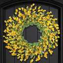 Artgar Spring Wreaths for Front Door - 26 Inch Spring Summer Front Door Wreath, Artificial Paper Flower Wreath for Indoor Outdoor Home Door Wall Window Wedding Background Decor (Yellow)