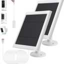 IP65 Solar Panel Outdoor for Ring Cameras (White 2P) Spotlight Cam Plus/Pro(Battery) Stick Up Cam/Pro Wireless Outdoor with 10FT/3M Long Cable Dustproof Waterproof