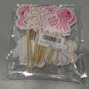24 PCS Jellyfish Bubbles Flowers Cupcake Toppers Under The Sea Bottom Theme Cake Decorations for Wedding Bridal Baby Shower Birthday Party