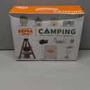 Kids Camping Toys Set - Pretend Play Camping Set with Food Toy, Spray Stove, Oil Lantern, Binoculars, Compass, Tableware, Watch & Storage Bag, Birthday for Ages 3+