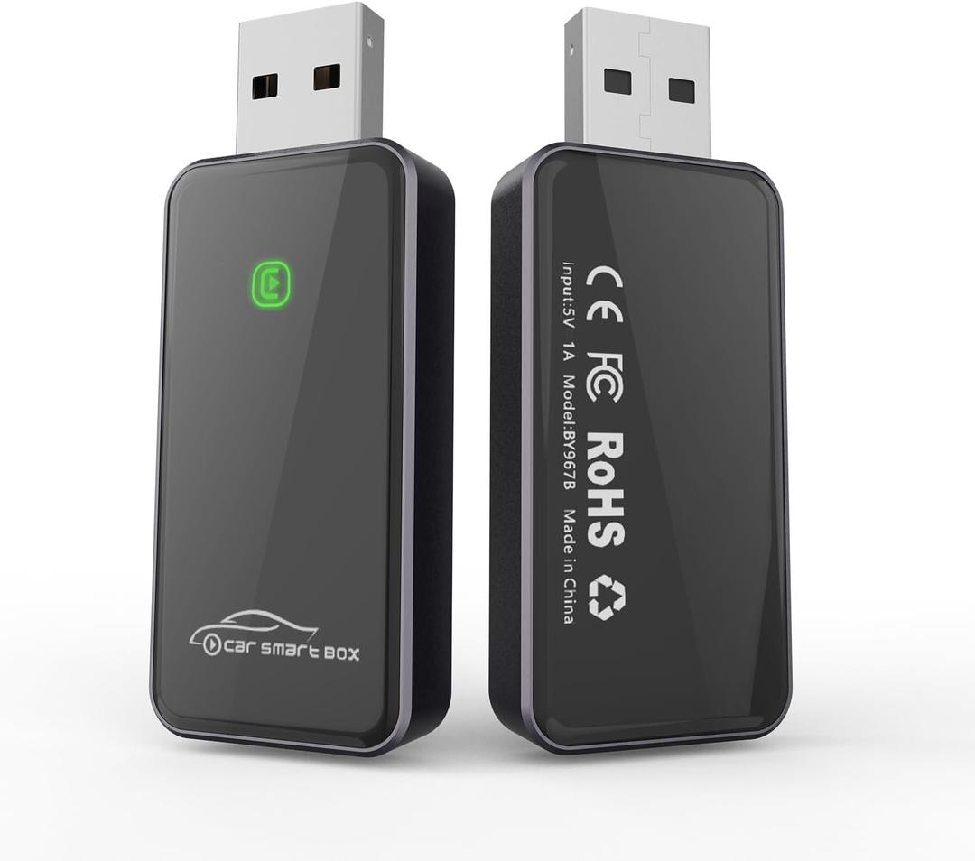 Wireless Carplay Adapter Converts Wired to Wireless Carplay Dongle for Wireless Control Plug & Play Carplay Fit for iPhone 6 or Above & Apple iPhone iOS 10+ Black (Carplay)