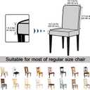 Dining Room Chair Covers Set of 8, Stretch Solid Color Parsons Chair Slipcovers Spandex Removable Washable Kitchen Chair Protector Cover for Dining Room, Hotel, Ceremony(Light Grey)