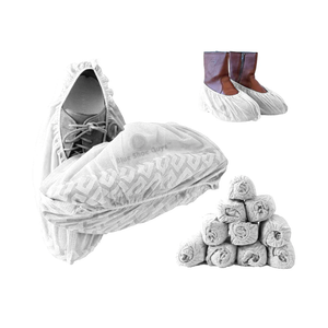 Premium Disposable Boot & Shoe Covers Booties | 100 Pack | Durable, Non-Slip, Non-Toxic, Water Resistant, Recyclable Protectors for Indoor & Outdoor | Large Size Fits Most Shoes (White)