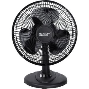 BEYOND BREEZE Oscillating Table Fan Quiet 3-Speed 12-Inch Adjustable Tilt Fan with Safety Grill, Ideal for Home, Office, Dorm, Black