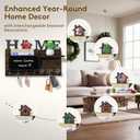 Key Holder Wall Mount Decorative - Hanging Mail Organizer for Wall with Message Center - Wood Key Shelf Rack with 7 Hooks for Dog Leash Wallet - Rustic Keys Hanger for Entryway Home Decor Brown