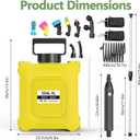 Upgraded 2-Gallon Battery Sprayer Used for Fertilizer, Pesticides, Weeds & Pests, USB Charging, 6 Nozzles, 2 Speeds, Retractable Wand, Adjustable Shoulder Strap (Yellow)