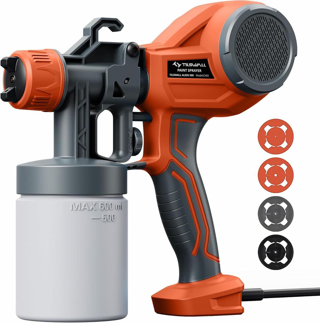 HVLP Electric Spray Gun Paint Sprayer, Orange